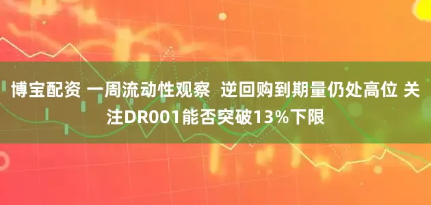 博宝配资 一周流动性观察  逆回购到期量仍处高位 关注DR001能否突破13%下限